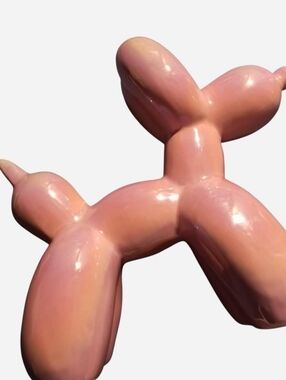 Glossy Pink Balloon Dog Sculpture